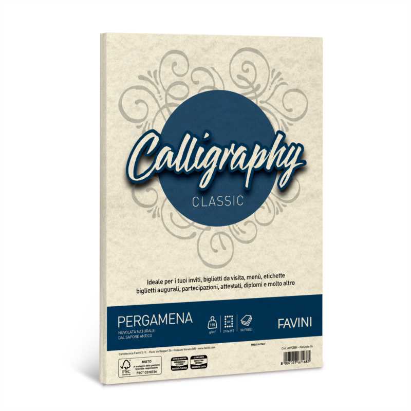 CALLIGRAPHY PERGAMENA FG.50 A4 GR.190 NATURALE