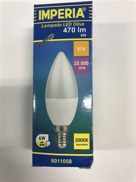 LAMPADE LED E14 OLIVA LUCE CALDA 6W