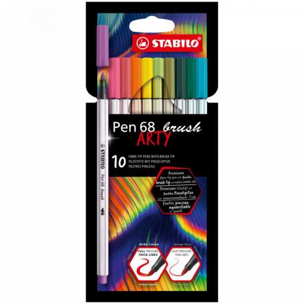 PENNARELLI STABILO POINT 68 BRUSH IN CARTONE PZ.10