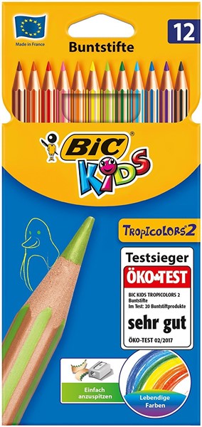 PASTELLI A MATITA BIC TROPICOLORS x12