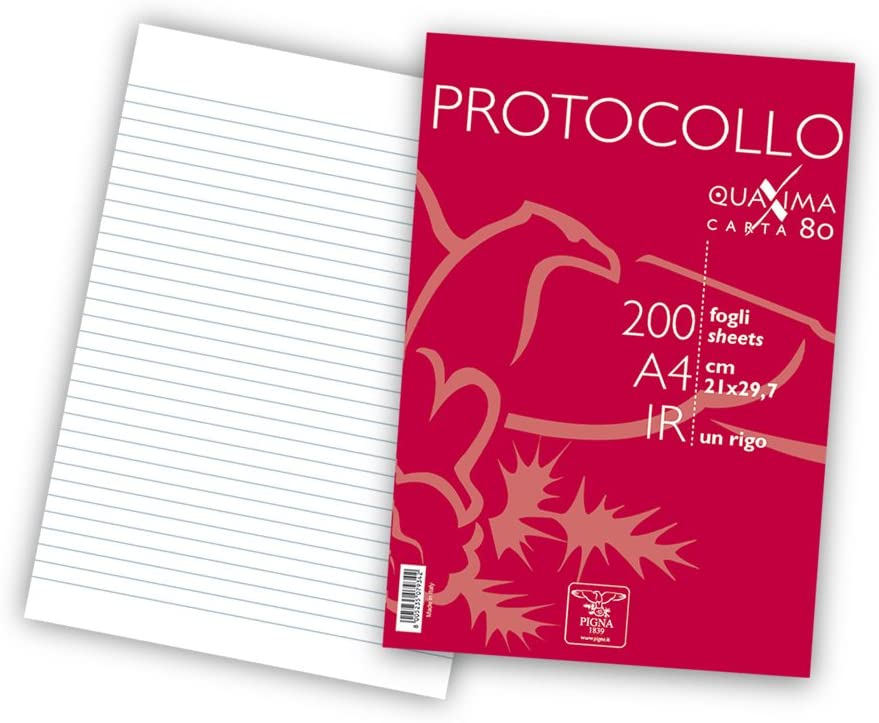 CARTA PROTOCOLLO A4 fg.200 1R GR.80 PIGNA