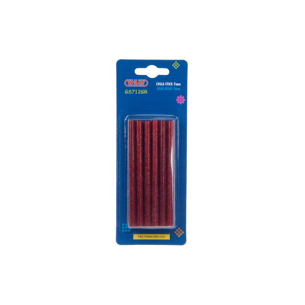 COLLA TERMICA 12STICK 7X100mm.GLITTER ROSSO