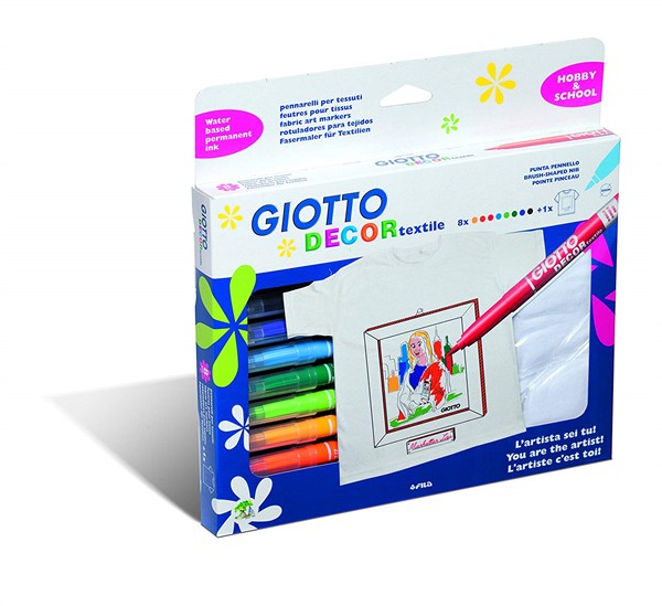 PENNARELLI GIOTTO DECOR TEXTILE PZ 8 + MAGLIETTA