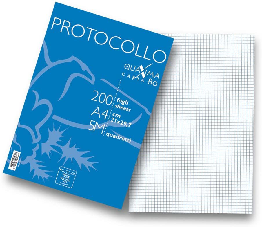 CARTA PROTOCOLLO A4 fg.200 5MM GR.80 PIGNA