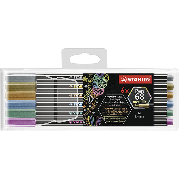 PENNARELLI STABILO POINT 68 METALLIC ASSORTITO PZ 6