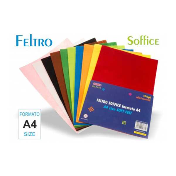 FELTRO SOFFICE A4 FG.10 COLORI ASSORTITI