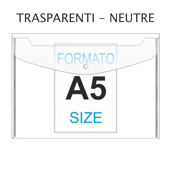 BUSTE CON BOTTONE 15x21 TRASPARENTI NEUTRO PZ.6