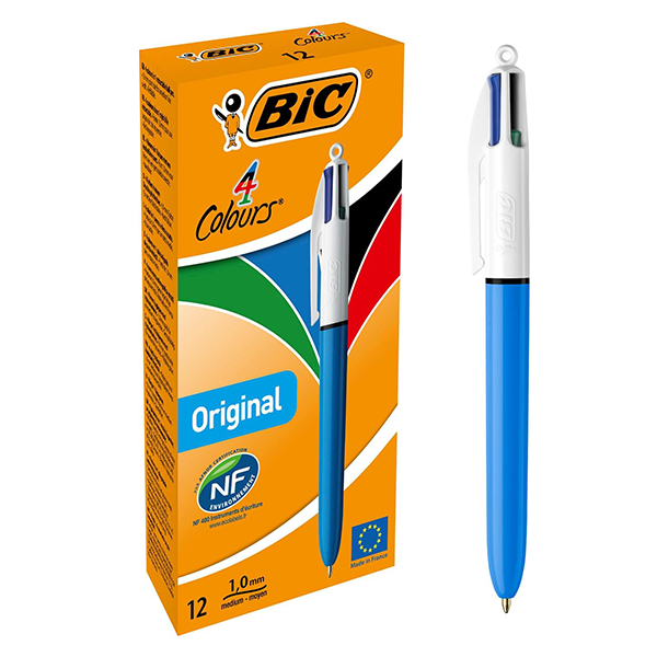 BIRO BIC 4 COLORI ORIGINAL PZ.12
